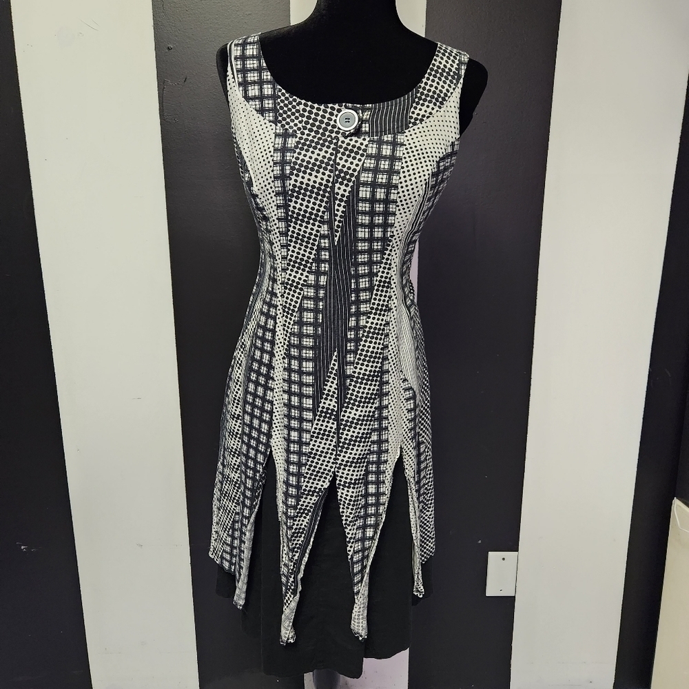 Vintage whimsy goth abstract dress